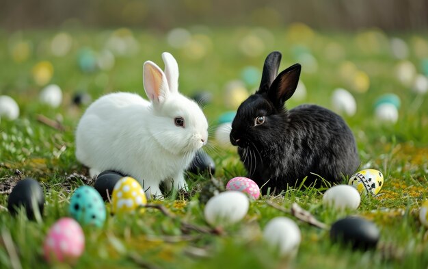 Un primer plano en el conejo de Pascua