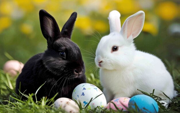 Un primer plano en el conejo de Pascua