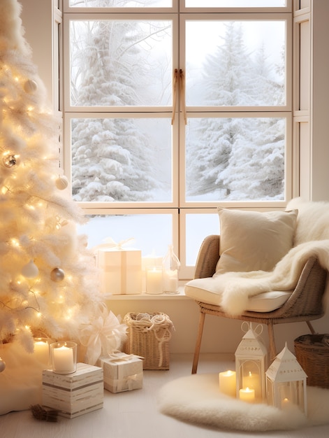 Foto gratuita un primer plano de la decoración interior de navidad