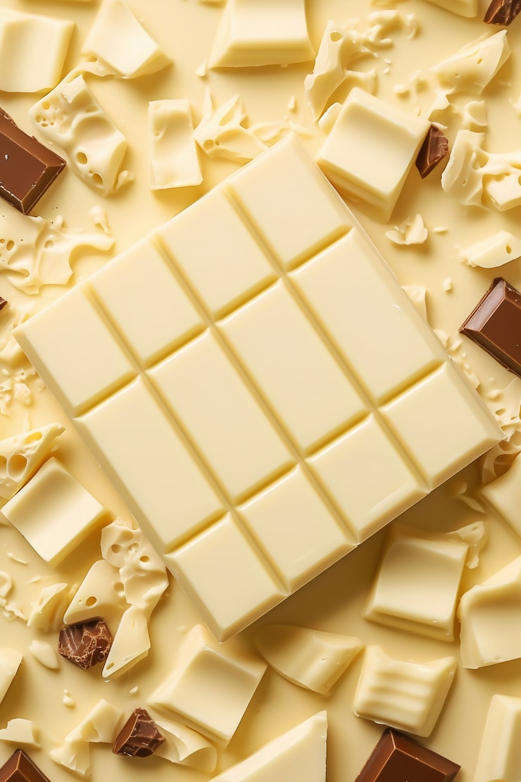 Foto gratuito un primer plano de la deliciosa barra de chocolate blanco