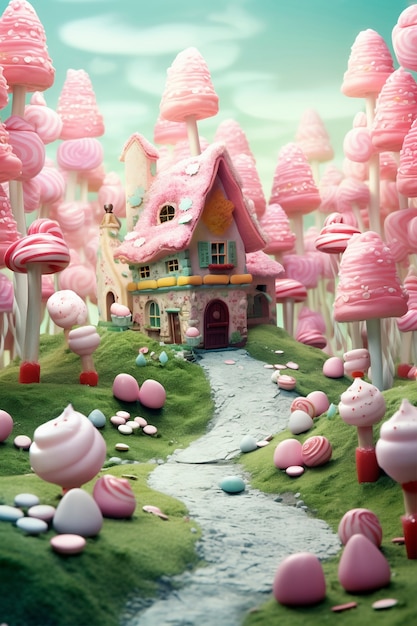 Foto gratuita un primer plano de la deliciosa casa de dulces