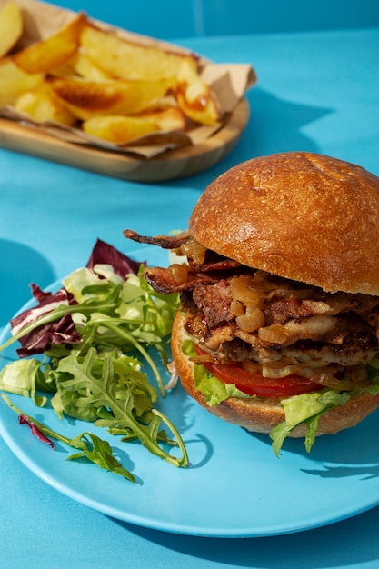 Foto gratuita primer plano de una deliciosa comida rápida