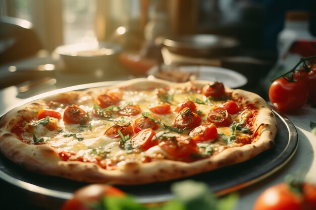 Primer plano de una deliciosa pizza