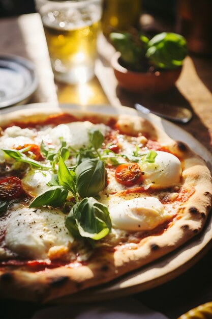 Primer plano de una deliciosa pizza