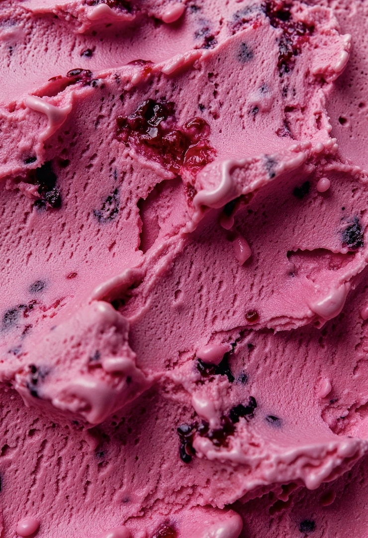 Un primer plano de un delicioso helado de bayas