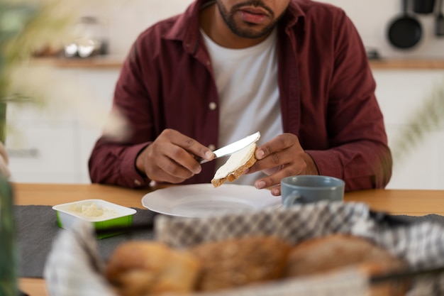 Foto gratuita primer plano de delicioso queso fresco