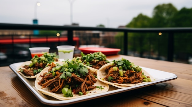 Primer plano de deliciosos tacos