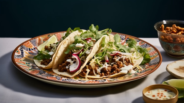 Foto gratuita primer plano de deliciosos tacos