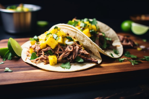 Foto gratuita primer plano de deliciosos tacos