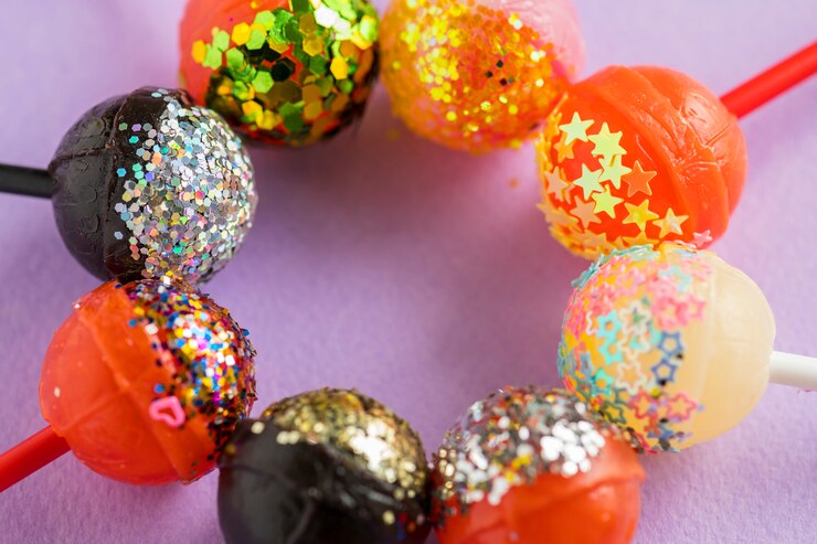 Foto gratuito primer plano de diferentes lollipop flovoured