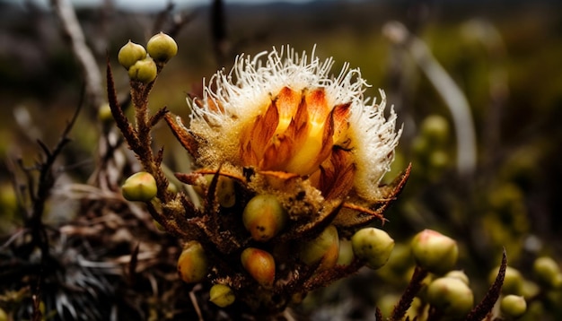 Foto gratuita un primer plano de una flor con la palabra diente de león