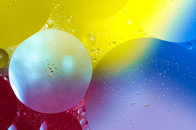 Primer plano de fondo abstracto con burbujas de colores