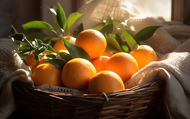 Un primer plano de las frutas cítricas de temporada para el invierno