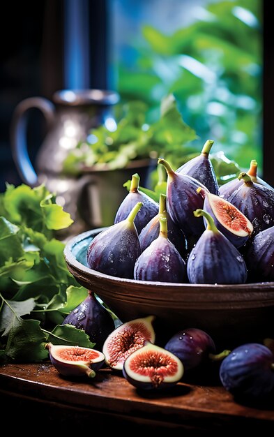 Primer plano de las frutas de la temporada de la higuera para el invierno