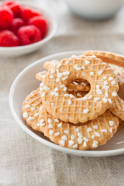 Primer plano de galletas redondas