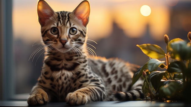 Foto gratuita primer plano de un gatito junto a la ventana