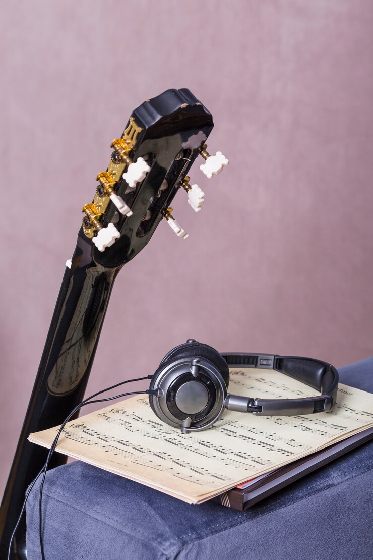 Foto gratuito un primer plano de una guitarra