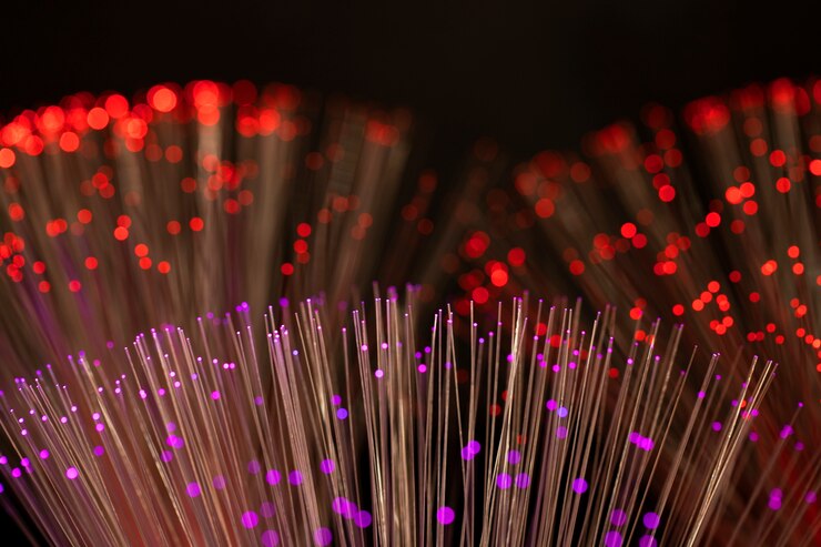 Foto gratuito un primer plano de los hermosos detalles de la fibra óptica