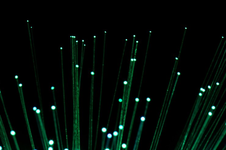 Foto gratuito un primer plano de los hermosos detalles de la fibra óptica