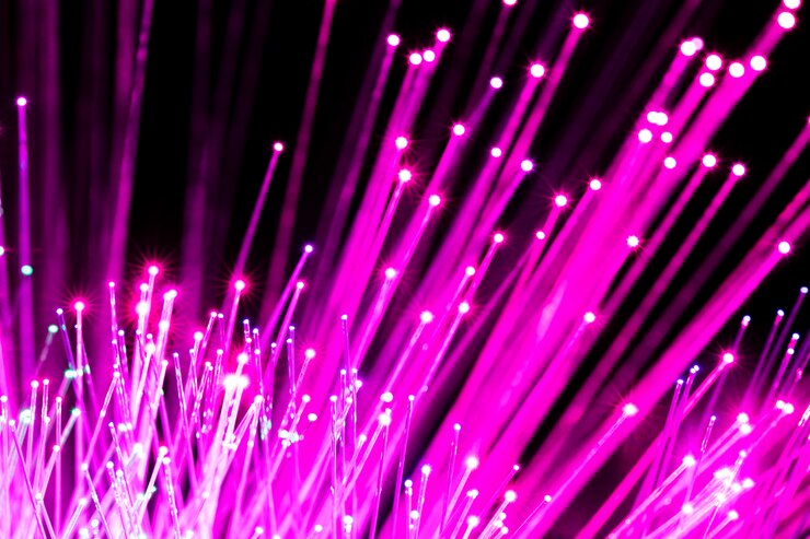 Foto gratuito un primer plano de los hermosos detalles de la fibra óptica