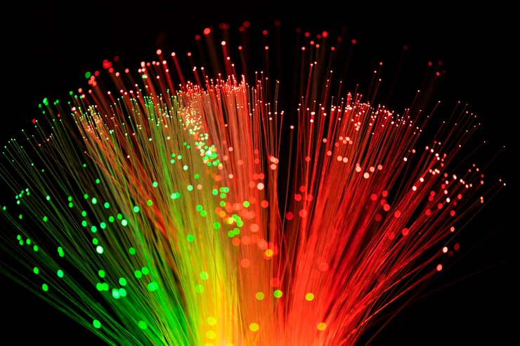 Foto gratuito un primer plano de los hermosos detalles de la fibra óptica