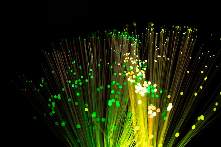 Foto gratuito un primer plano de los hermosos detalles de la fibra óptica