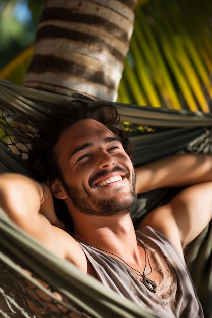 Foto gratuita un primer plano de un hombre guapo sonriendo