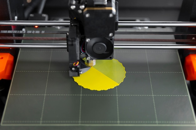 Primer plano en la impresora 3D