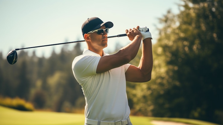 Foto gratuito primer plano del jugador de golf