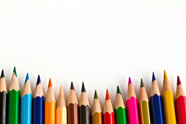Primer plano de lápices de colores
