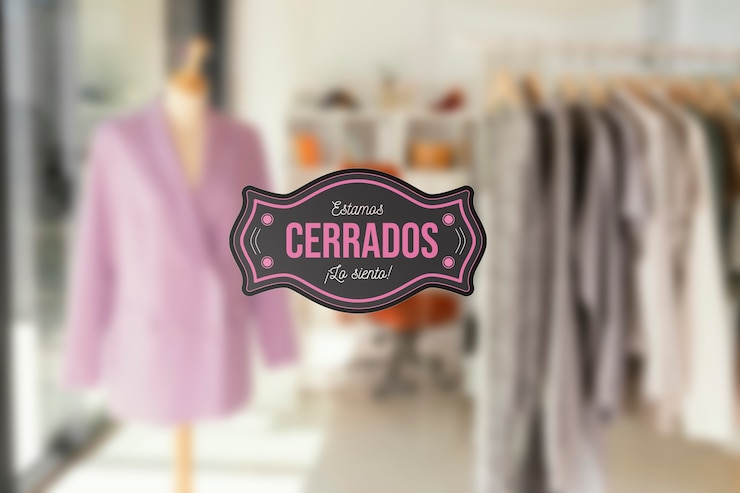 Foto gratuito primer plano en el letrero de la tienda cerrada