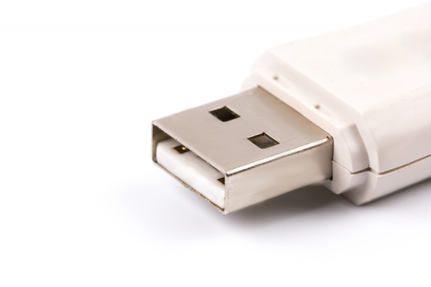 Foto gratuita primer plano de memoria usb blanca