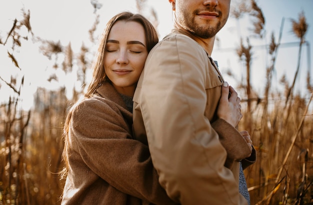 Primer plano, mujer, tenencia, hombre