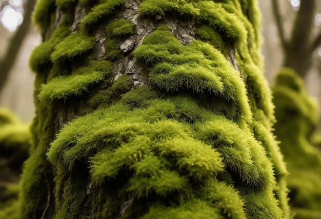 Un primer plano del musgo en la naturaleza