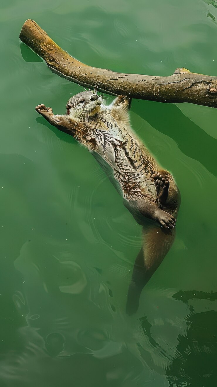 Foto gratuito un primer plano de la nutria en la naturaleza