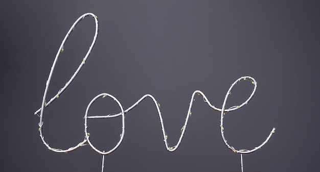 Foto gratuita primer plano de la palabra amor sobre un fondo de color