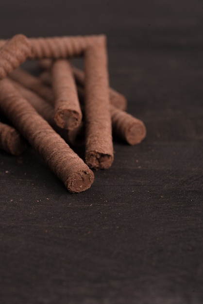 Primer plano de palitos de chocolate