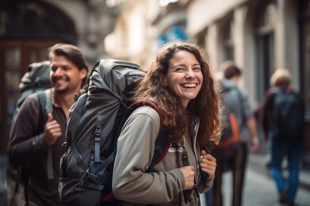 Foto gratuita un primer plano de una pareja viajando