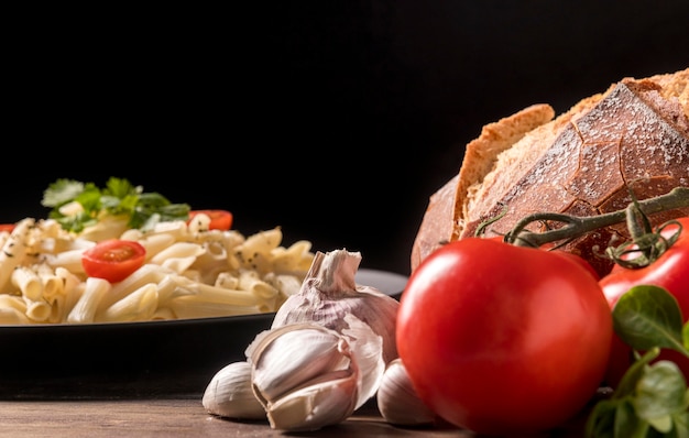 Primer plano de pasta fresca