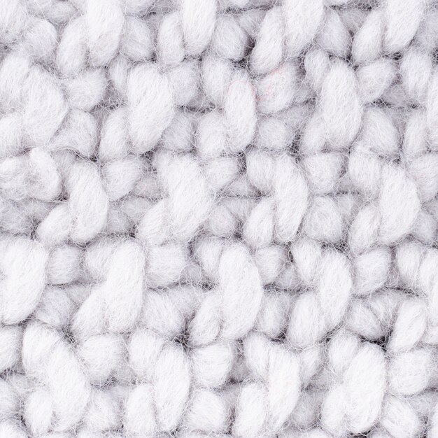 Primer plano del patrón de lana blanca