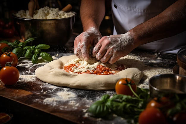 Un primer plano de una persona cocinando