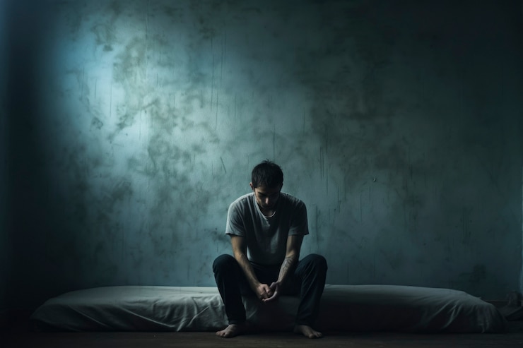 Foto gratuito un primer plano de una persona que sufre de depresión
