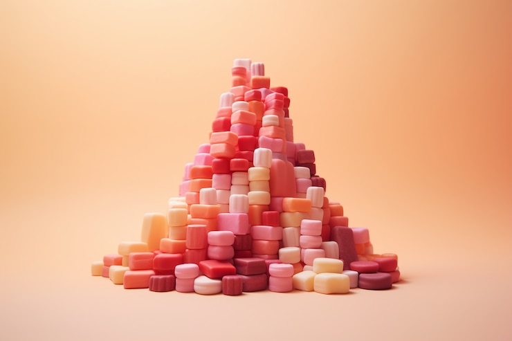 Foto gratuito un primer plano en la pila de dulces