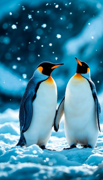 Un primer plano de los pingüinos en la naturaleza