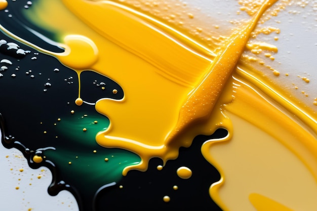 Foto gratuita un primer plano de una pintura con pintura verde y amarilla.