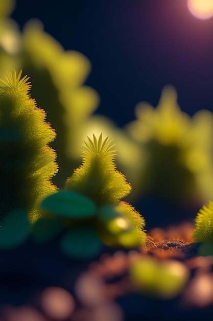 Foto gratuita un primer plano de una planta con el sol brillando sobre ella