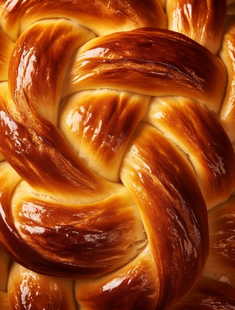 Foto gratuita un primer plano en el plato de challah para hanukkah