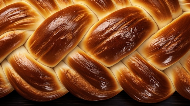 Un primer plano en el plato de challah para Hanukkah