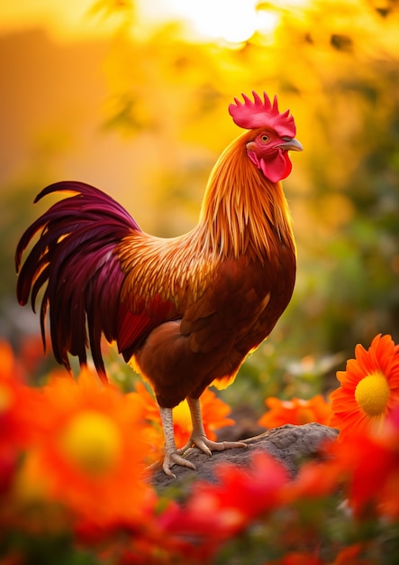 Foto gratuita un primer plano de un pollo hermoso