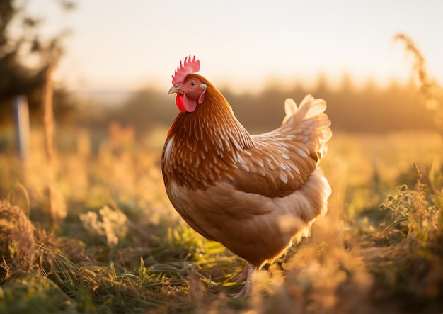 Un primer plano de un pollo hermoso